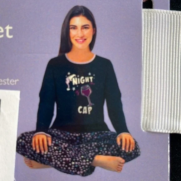 2 Pieces Pajama Set Plush Pants & Long Sleeve Tee NWT - Picture 1 of 10